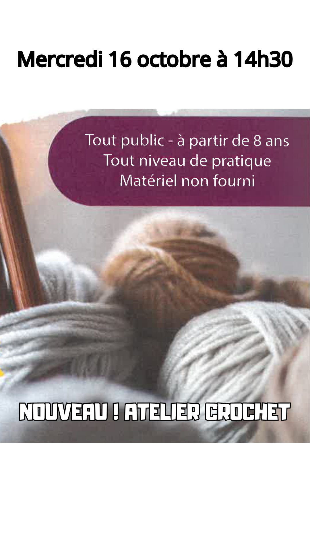 NOUVEAU - Atelier crochet